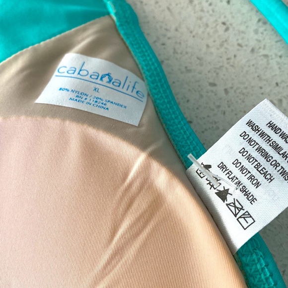 Cabana Life Sun UV Protection Aqua Bikini Top XL NWT 50+ Gold Padded - Picture 3 of 12